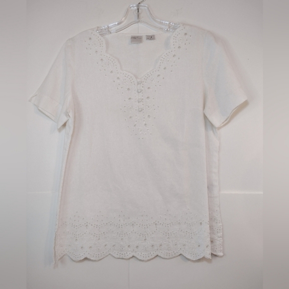 EMMA JAMES women's linen blend top size (M) - Picture 1 of 15